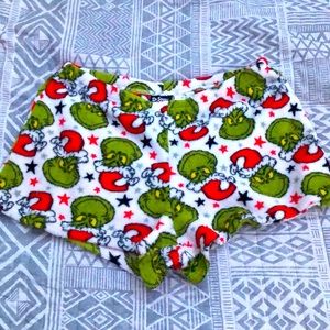 Soft pajama Christmas grinch shorts
